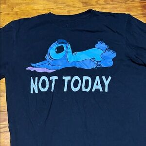 Disney Black T-Shirt with Blue Stitch Design